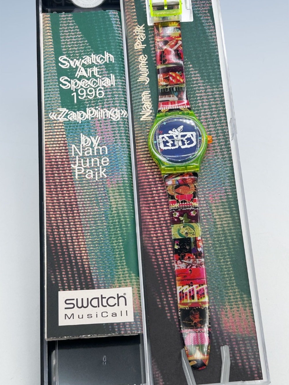 1996 New SWATCH Art Special Limited Edition ZAPPING Nam June Paik SLZ104 - Picture 2 of 8